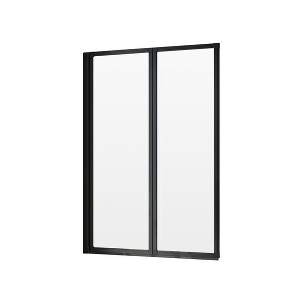 Duschwand mit schwarzem Rahmen