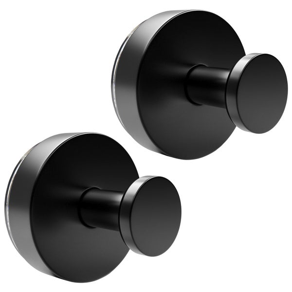 EAVY Handtuchhaken Edelstahl Schwarz mit Saugnapf 2er Pack