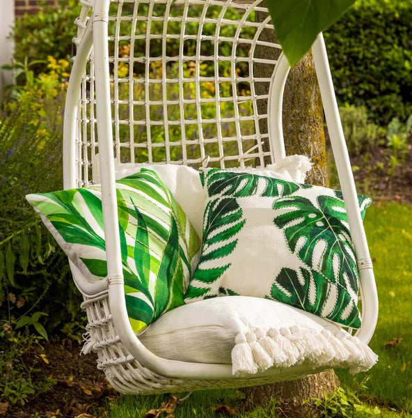 Leafy Dekokissen - Mit Blumenmuster 45x45 cm, Weiß