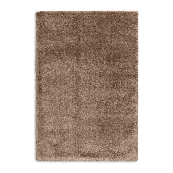 Hochflor-Teppich rechteckig braun