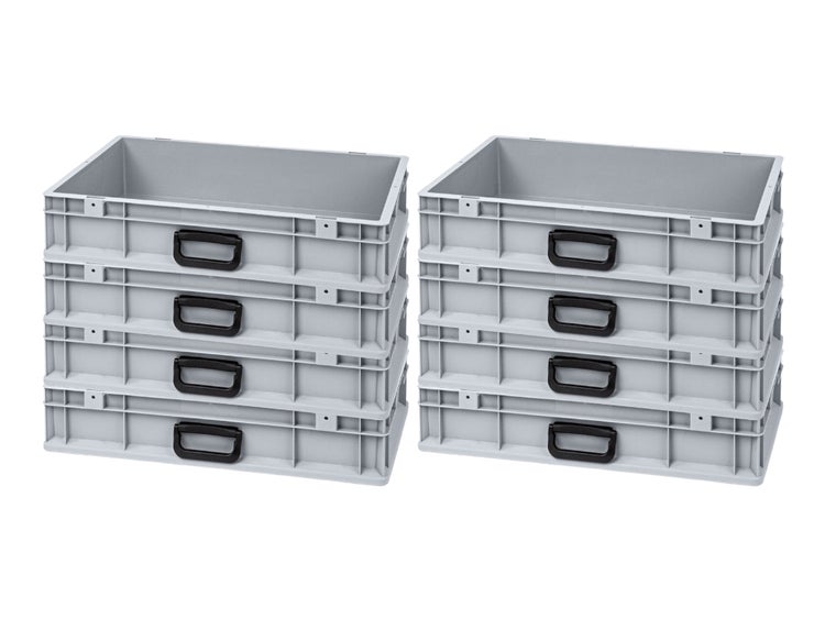 PROREGAL Spar Set 8x Eurobox Nextgen Portable Uno HxBxT 12 x 40 x 60 cm 23 Liter Eurobehälter Transportbox Transportbehälter Stapelbehälter