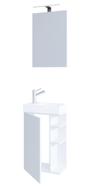 2-tlg Gäste WC Badmöbel Waschtisch Lumia Spiegel