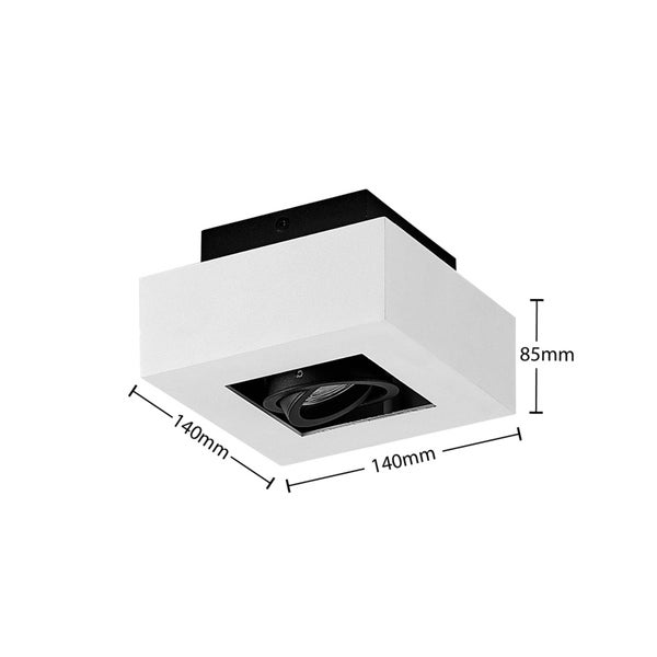 Quadratische Deckenleuchte, 140 x 140 x 85 Millimeter