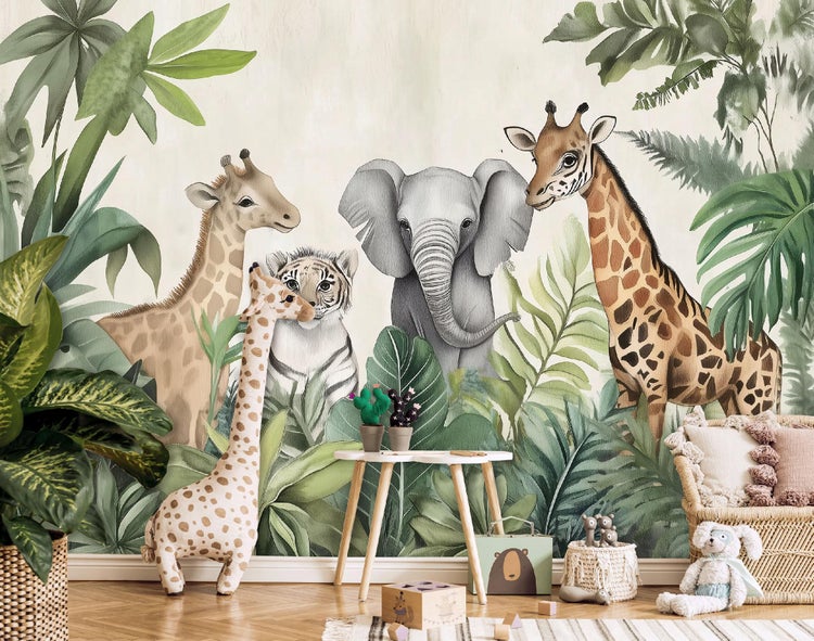 Fototapete Kinderzimmer Tiere Dschungel Vlies Tapete Kinder 350x250 cm