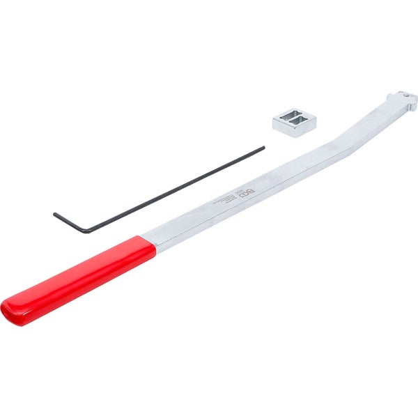 Gegenhalterwerkzeug mit rotem Griff, Sechskantschlüssel und Blockierwerkzeug