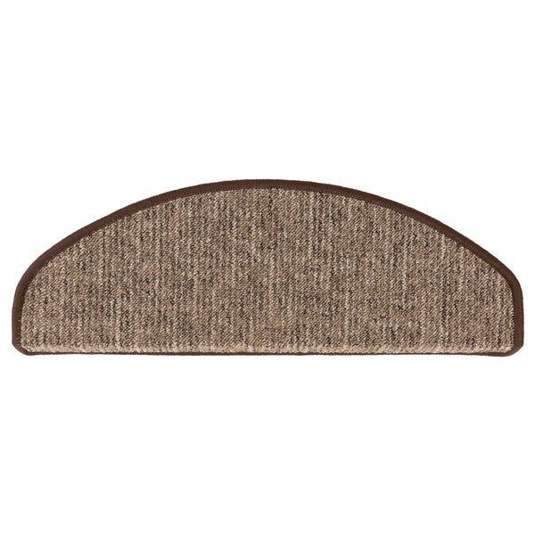FLOORDIREKT Stufenmatte Alto - Selbstklebend - Braun - Halbrund - 23,5 x 65 cm