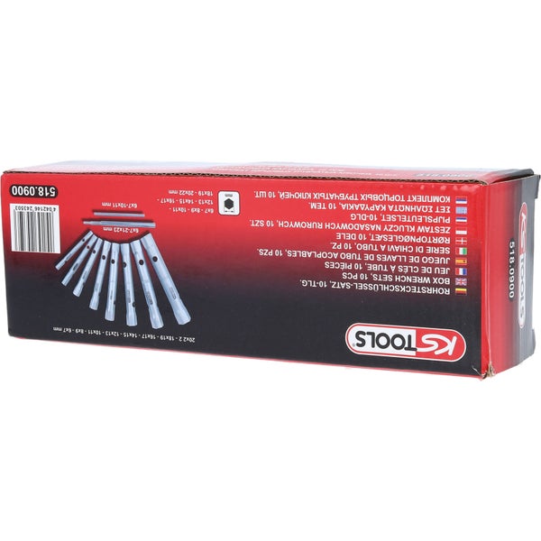 KS TOOLS Rohrsteckschlüssel-Satz 10tlg. 6 x 7 - 20 x 22 mm - 518.0900