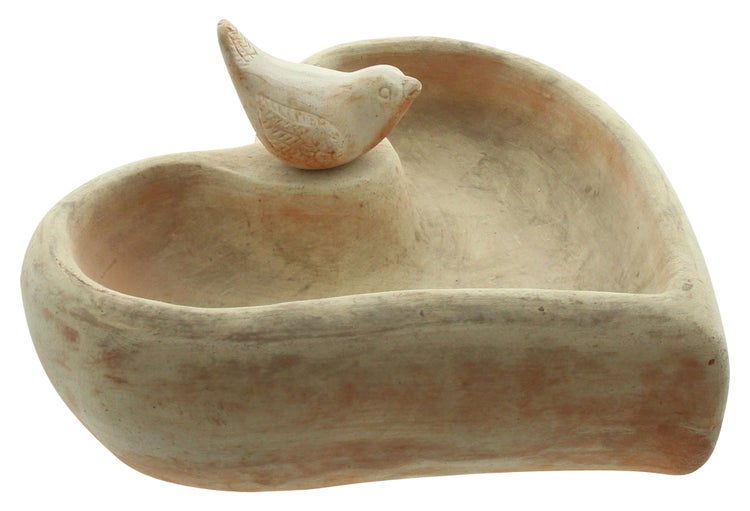 FRANK FLECHTWAREN | Vogeltränke Herz, TERRACOTTA, Ø 29 x 8 cm
