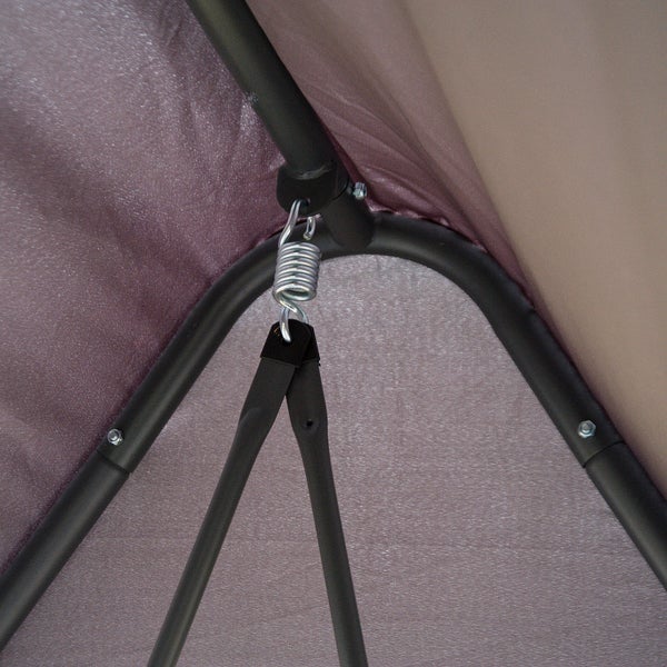 Outsunny Hollywoodschaukel, 3-Sitzer Gartenschaukel mit Seitenwänden, 240x140x197cm, Metall, Polyester, Oxford, Moskitonetz, Grau