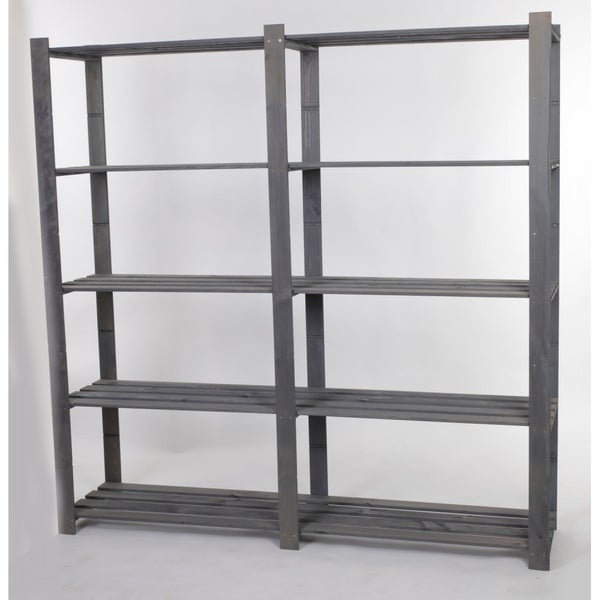 PROREGAL Holzregal Pinepeak HxBxT 170 x 170 x 38 cm 5 Fachboden 1,2 cm Dickes Kiefernholz Grau