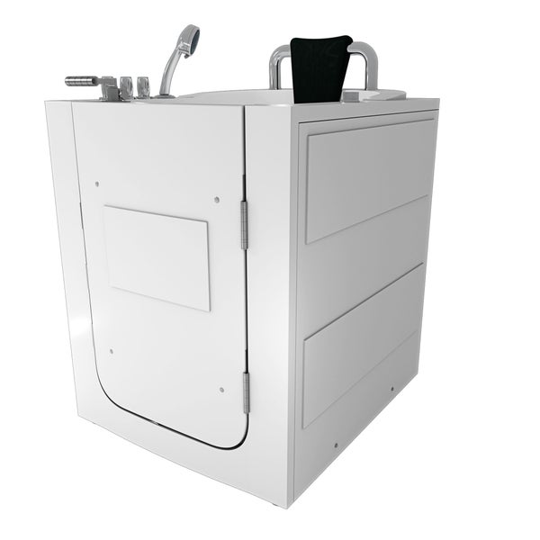 Begehbare Badewanne mit Tür, Armatur und Duschkopf