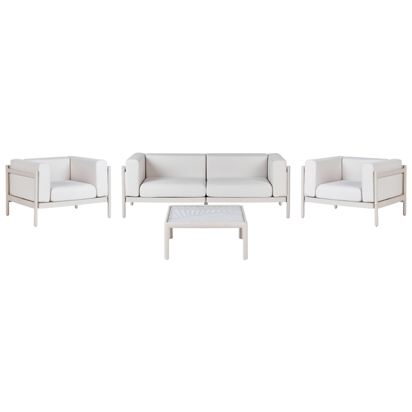 Lounge Set mit Tisch 4-Sitzer FERRETTI Hellbeige