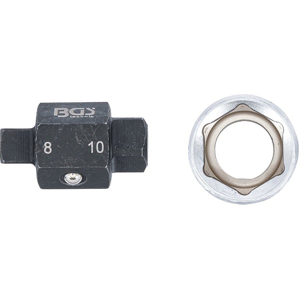 BGS technic Steckschlüsseladapter 8 auf 10 mit Steckschlüsseleinsatz