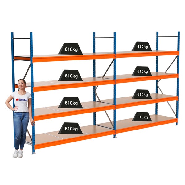 Lagerregal mit acht Regalböden und einer Traglast von 610 Kilogramm