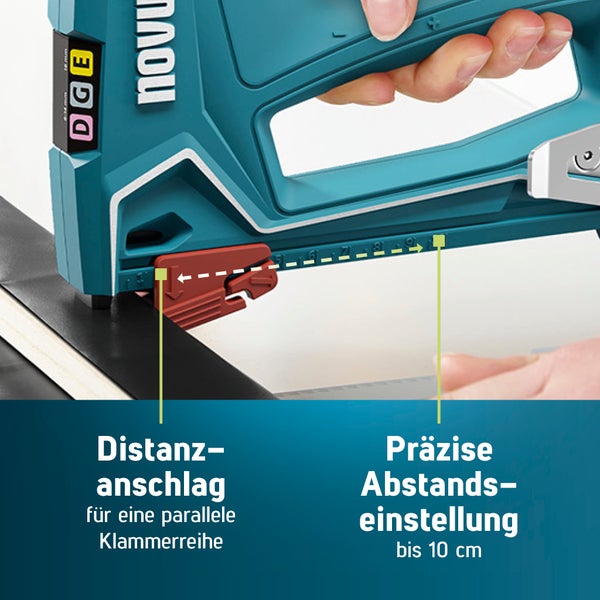 Novus Tools Handtacker J-51, Profi-Tacker aus Aluminium geeignet für Flachdrahtklammern 6-14 mm & Nägel 16mm 030-0450