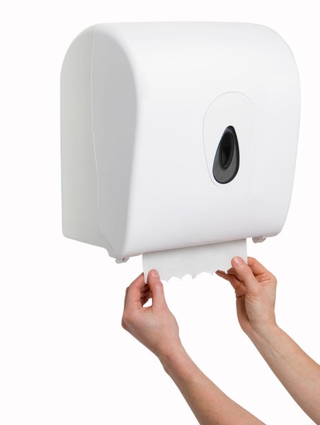 Papierhandtuchspender, Handtuchspender, Papierhandtuchhalter, Handtuchrollenspender - PQSACDK, Mini, Kunststoff, weiß