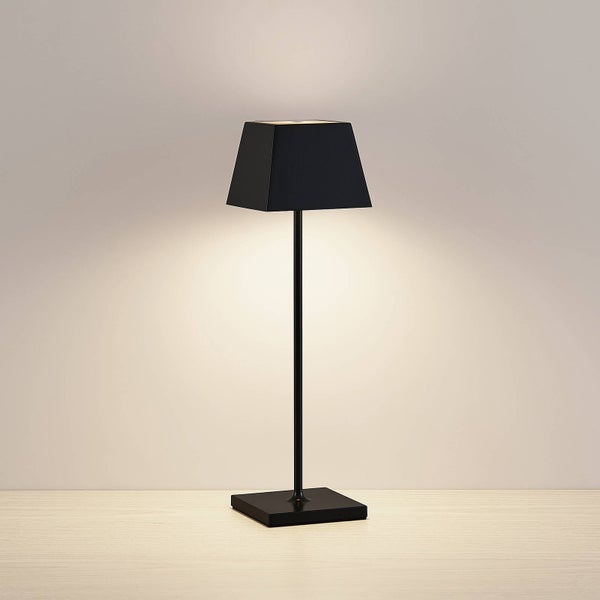Lucande LED Patini ( Touchdimmer) dimmbar (spritzwassergeschützt (Modern) in Schwarz aus Aluminium (1 flammig, ) Touch Lampe