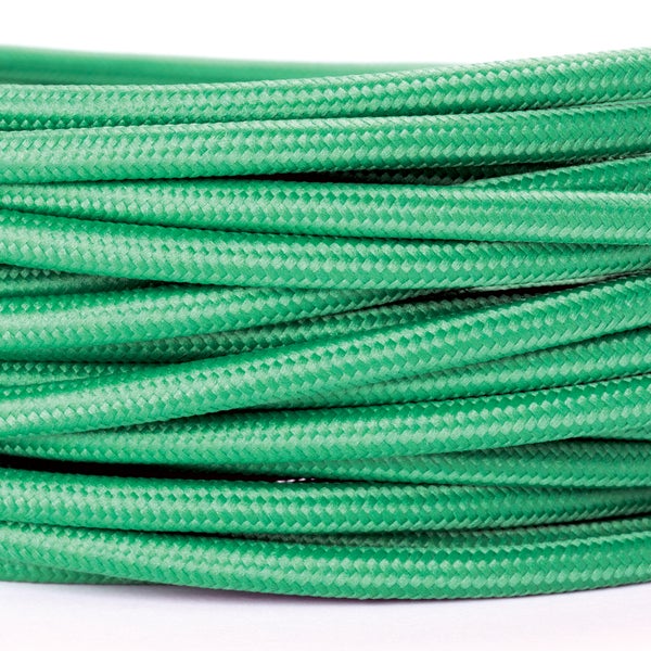 Textilkabel Grün, 3-adrig, (3x 0,75 mm²) - Stoffkabel mit Erdleiter, Meterware