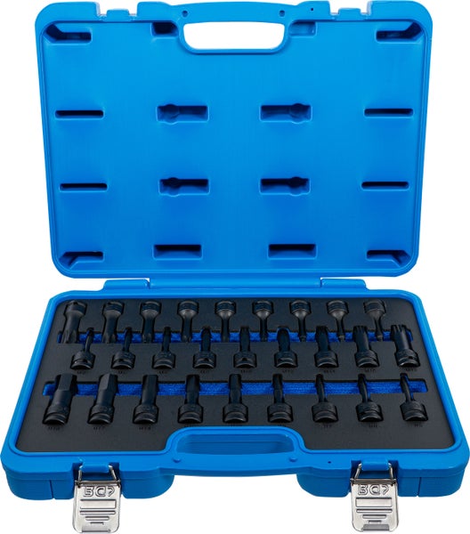 BGS Werkzeug Steckschlüssel-Satz in blauem Werkzeugkoffer geöffnet dargestellt