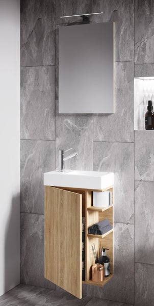 2-tlg Gäste WC Badmöbel Waschtisch Lumia Spiegel