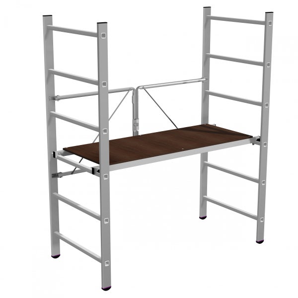 Rollgerüst mit Holzplattform für Bau- und Renovierungsarbeiten