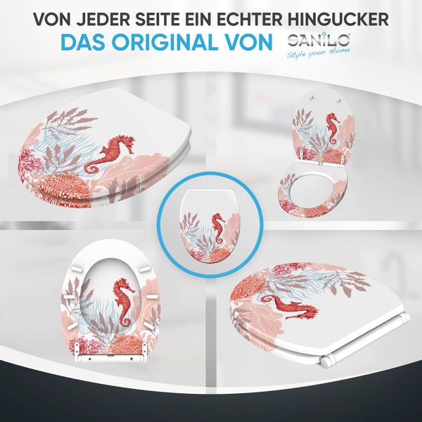 WC-Sitz mit Absenkautomatik & Top Fix Sea Horse