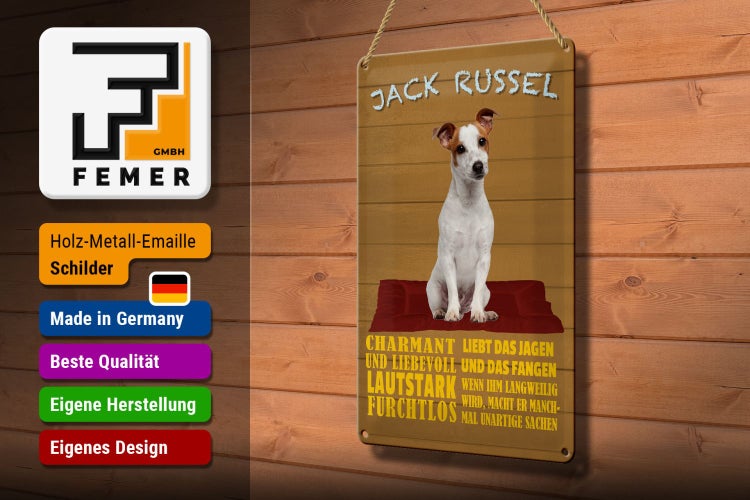 Blechschild Spruch 20x30cm Jack Russel Hund charmant