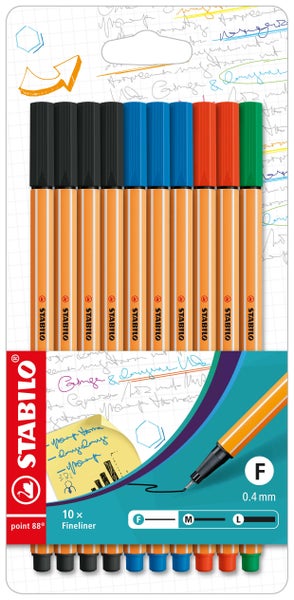 STABILO Fineliner point 88, 10er Set Office