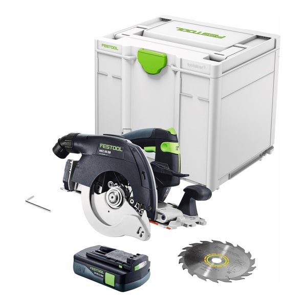 Festool HKC 55 EB-Basic Akku Handkreissäge 18 V 160 mm Brushless + 1x Akku 3,0 Ah + Systainer - ohne Ladegerät
