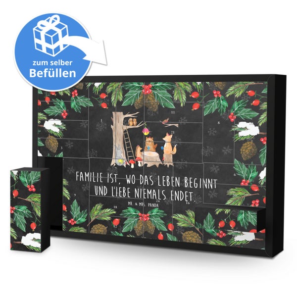 Mr. & Mrs. Panda Befüllbarer Adventskalender Waldtiere Picknick - Schwarz