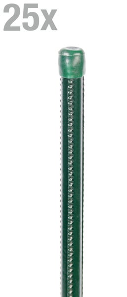 Set mit 25 kunststoffummantelten Pflanzstäben zur Unterstützung von Gartenpflanzen und Blumen.