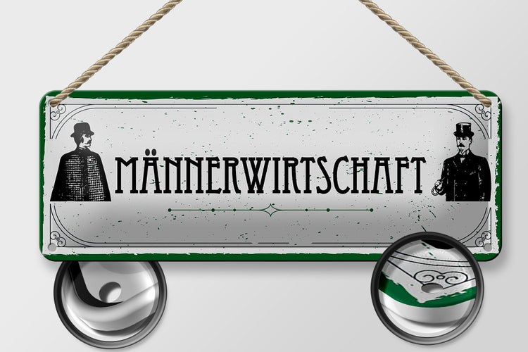 Blechschild Spruch 27x10cm Männerwirtschaft Dekoration