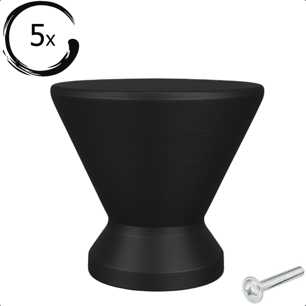 Fünf Möbelknöpfe inklusive Schraube