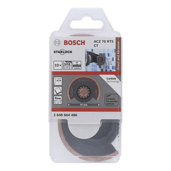 Bosch 10x Carbide-RIFF Schmalschnitt-Segmentsägeblatt Starlock ACZ 70 RT5 - 2608664486