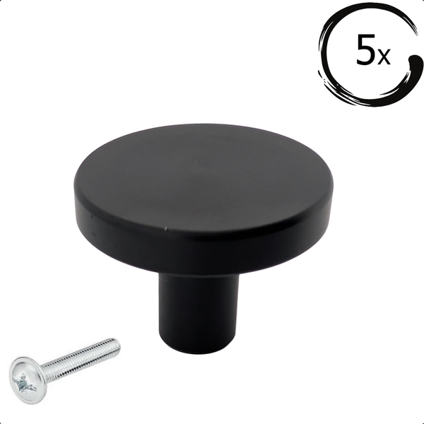 Schrankknopf / Möbelknopf Harbor Schwarz Set 5