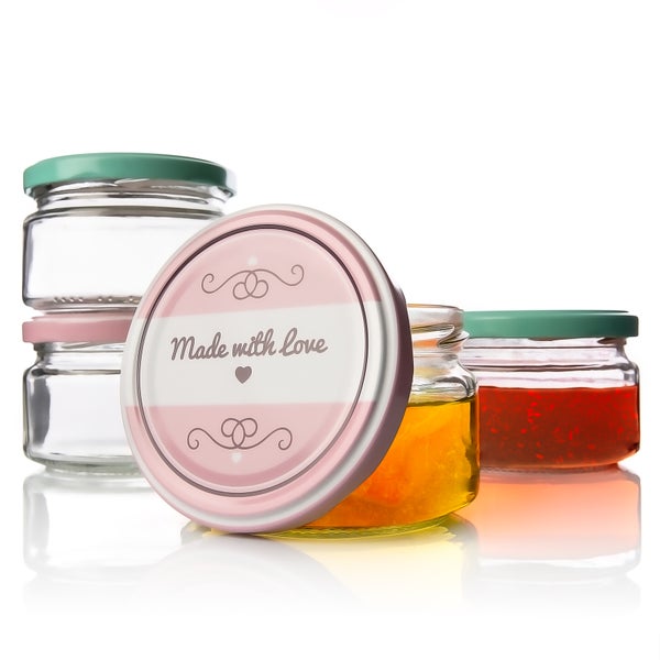 Einmachgläser mit Aufschrift Made with Love