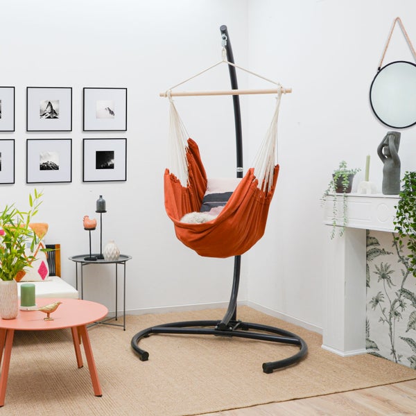 XL Hängesessel Relaxsessel 155x125cm bis 100kg in Terracotta