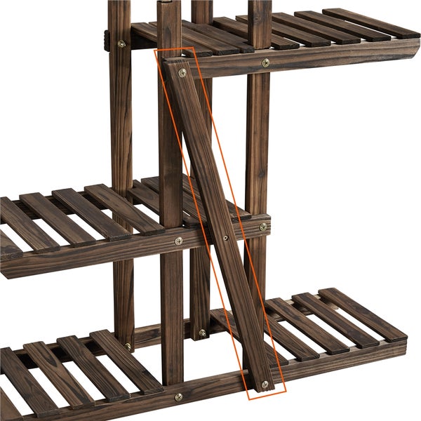 Mehrstöckiges Pflanzenregal aus Holz