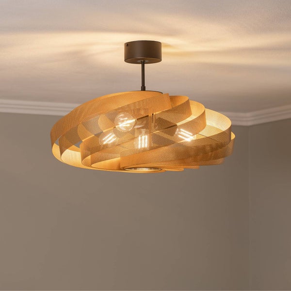 Euluna Deckenlampe Vento (Modern) in Gold / Messing aus Metall (4 flammig, E27) - Deckenleuchte Lampe Wohnzimmerleuchte