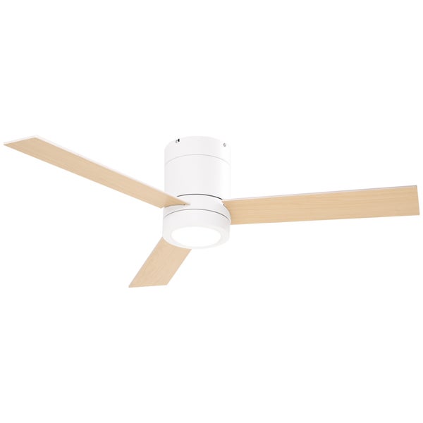 HOMCOM Deckenventilator mit Beleuchtung, Fernbedienung, 48 W Deckenleuchte mit Ventilator, 112 cm leise dimmbar Deckenlampe mit Timer, 3 Geschwindigkeiten, für Wohn-, Schlaf- und Esszimmer, Weiß