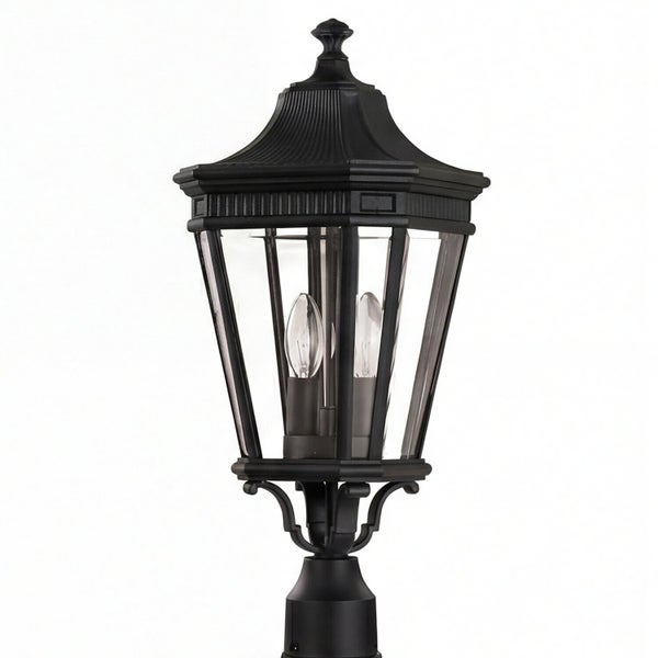 Schwarze Aussenleuchte mit klarem Glas