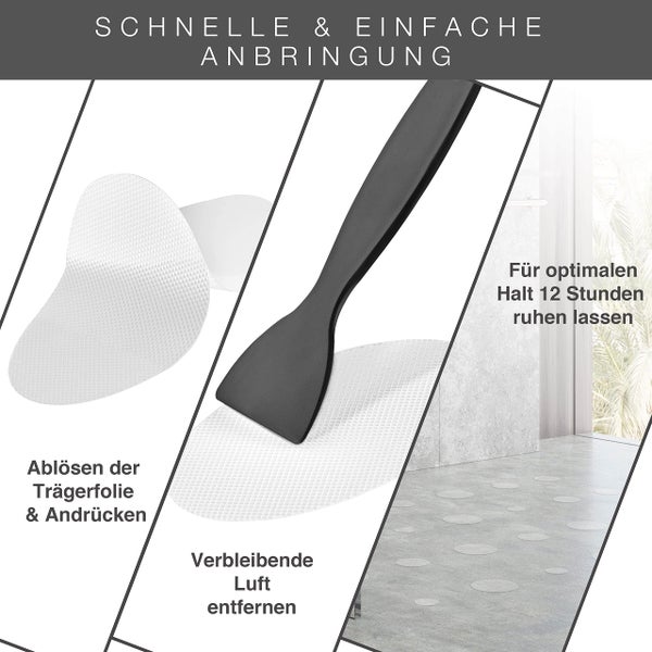 VMbathrooms 24 Stück Anti-Rutsch Aufkleber für Badewanne & Dusche - Transparente rutschfeste Pads - Selbstklebende Badewannen Sticker - Runde Duscheinlagen + Gratis E-Book