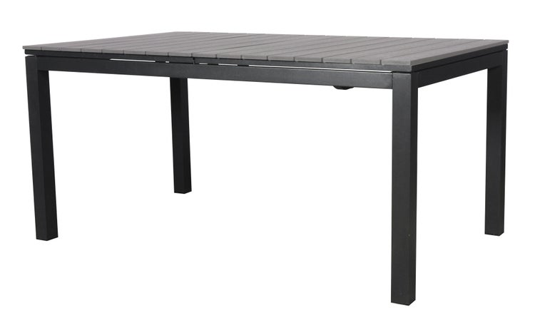 Dory Gartentisch inkl. 2 Zusatzplatten L 160x260 cm schwarz/grau. 260 X 95 X 76 cm