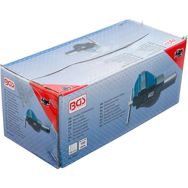 BGS technic Parallel Schraubstock in Produktverpackung