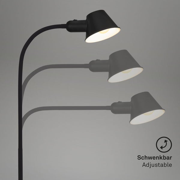 Schreibtischleuchte Bürolampe Tischlampe flexibel 1xE27 10W schwarz Briloner
