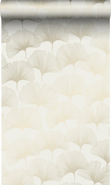 Origin Wallcoverings Tapete Ginkgoblätter Beige und Gold - 0,53 x 10,05 m - 347730