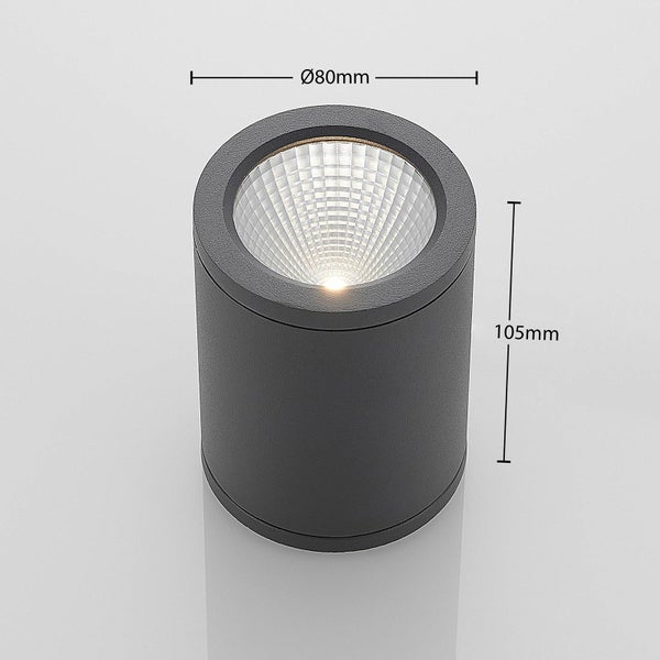 Lucande LED Deckenleuchten Embla (spritzwassergeschützt (Modern) in Alu aus Aluminium (1 flammig, ) - Außenleuchte für Garten Terasse Balkon & Haus Deckenleuchte