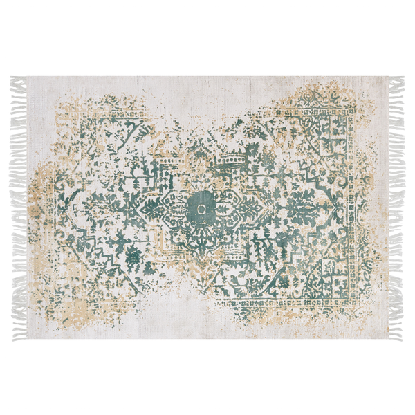 Teppich Viskose beige / grün 160 x 230 cm orientalisches Muster Kurzflor BOYALI