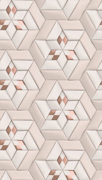 Dekorplatte mit geometrischem Muster und Streifen