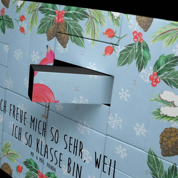 Mr. & Mrs. Panda Befüllbarer Adventskalender Flamingo Stolz - Blau Pastell